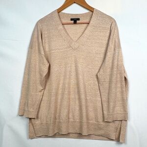 J Crew Women ¾ Sleeve Wool/ Linen Sweater Sz M‎ Lightweight Classic Preppy Beach
